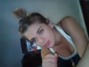 Latin girlfriend enjoys deep throat