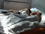 Couple enjoying orgasm before going to bed