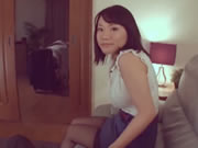 Japanese girl with big tits having sex on the sofa