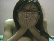 Vietnamese glasses girl having sex at home